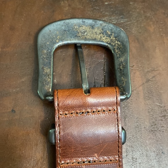 Brown Leather Mens / Womens 1 1/2” Wide Belt Excellent Used Condition- Size 30 - Picture 9 of 13